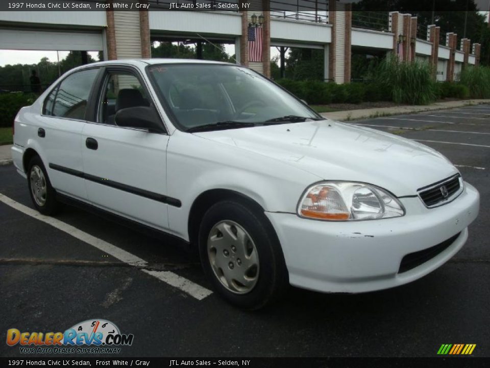1997 Honda Civic LX Sedan Frost White / Gray Photo 8