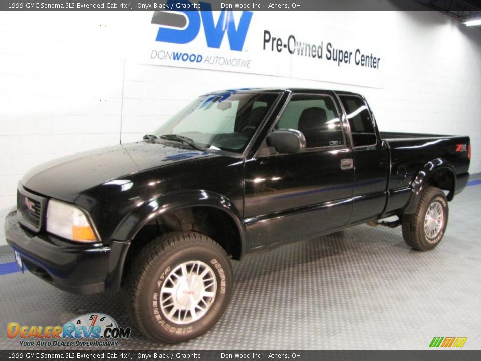 1999 GMC Sonoma SLS Extended Cab 4x4 Onyx Black / Graphite Photo #2
