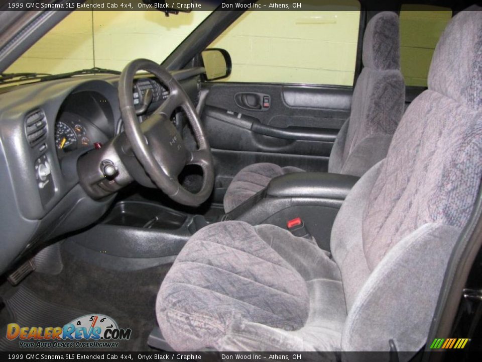 1999 GMC Sonoma SLS Extended Cab 4x4 Onyx Black / Graphite Photo #9