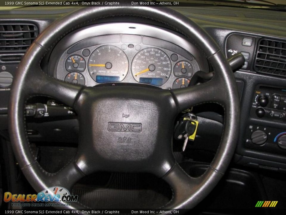 1999 GMC Sonoma SLS Extended Cab 4x4 Onyx Black / Graphite Photo #13