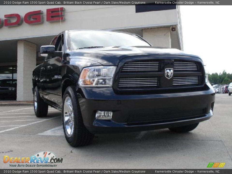 2010 Dodge Ram 1500 Sport Quad Cab Brilliant Black Crystal Pearl / Dark Slate/Medium Graystone Photo #1