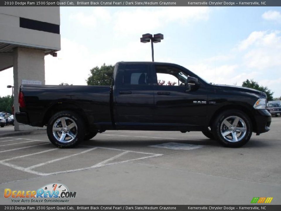 2010 Dodge Ram 1500 Sport Quad Cab Brilliant Black Crystal Pearl / Dark Slate/Medium Graystone Photo #2