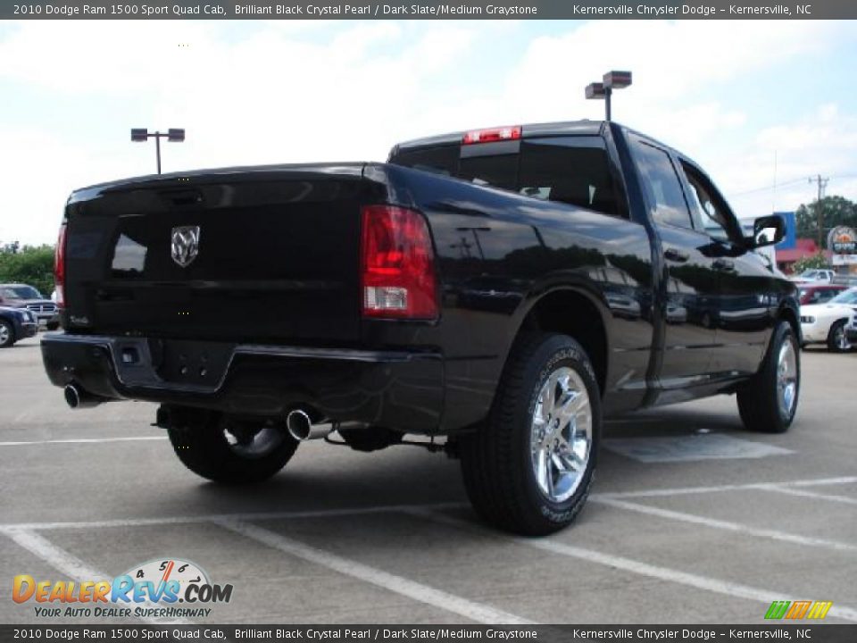 2010 Dodge Ram 1500 Sport Quad Cab Brilliant Black Crystal Pearl / Dark Slate/Medium Graystone Photo #3