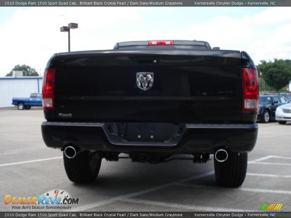 2010 Dodge Ram 1500 Sport Quad Cab Brilliant Black Crystal Pearl / Dark Slate/Medium Graystone Photo #4