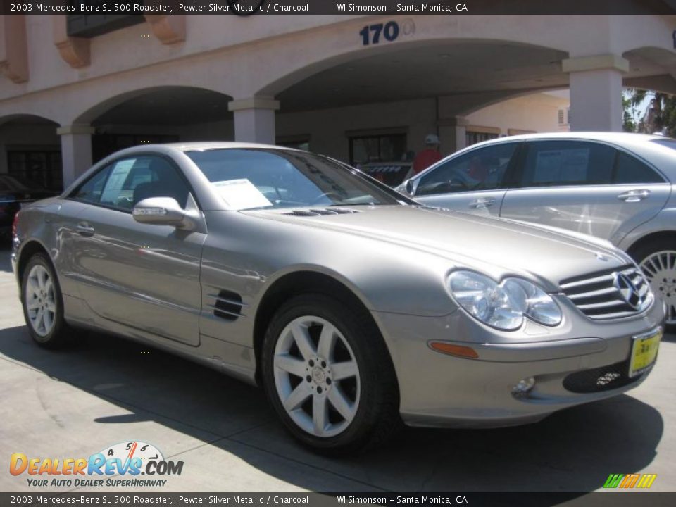 2003 Mercedes-Benz SL 500 Roadster Pewter Silver Metallic / Charcoal Photo #1