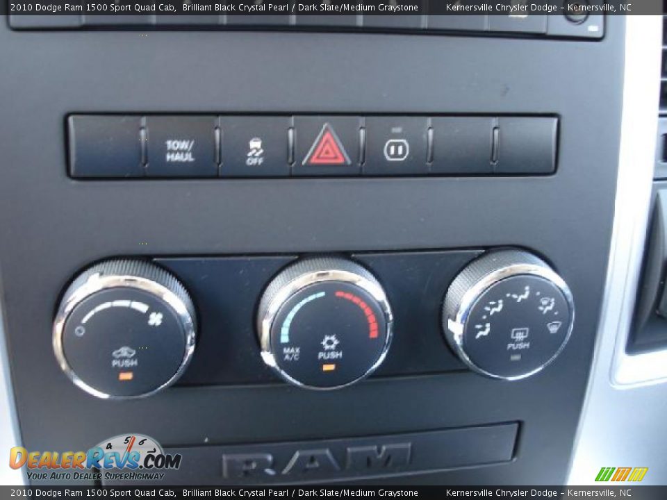 2010 Dodge Ram 1500 Sport Quad Cab Brilliant Black Crystal Pearl / Dark Slate/Medium Graystone Photo #14