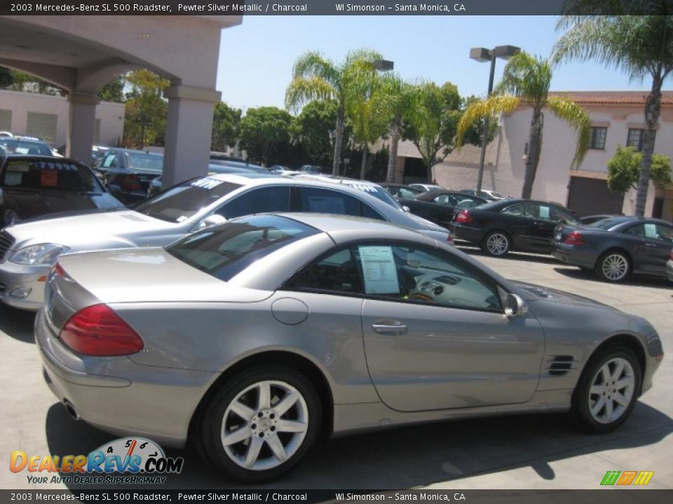2003 Mercedes-Benz SL 500 Roadster Pewter Silver Metallic / Charcoal Photo #2