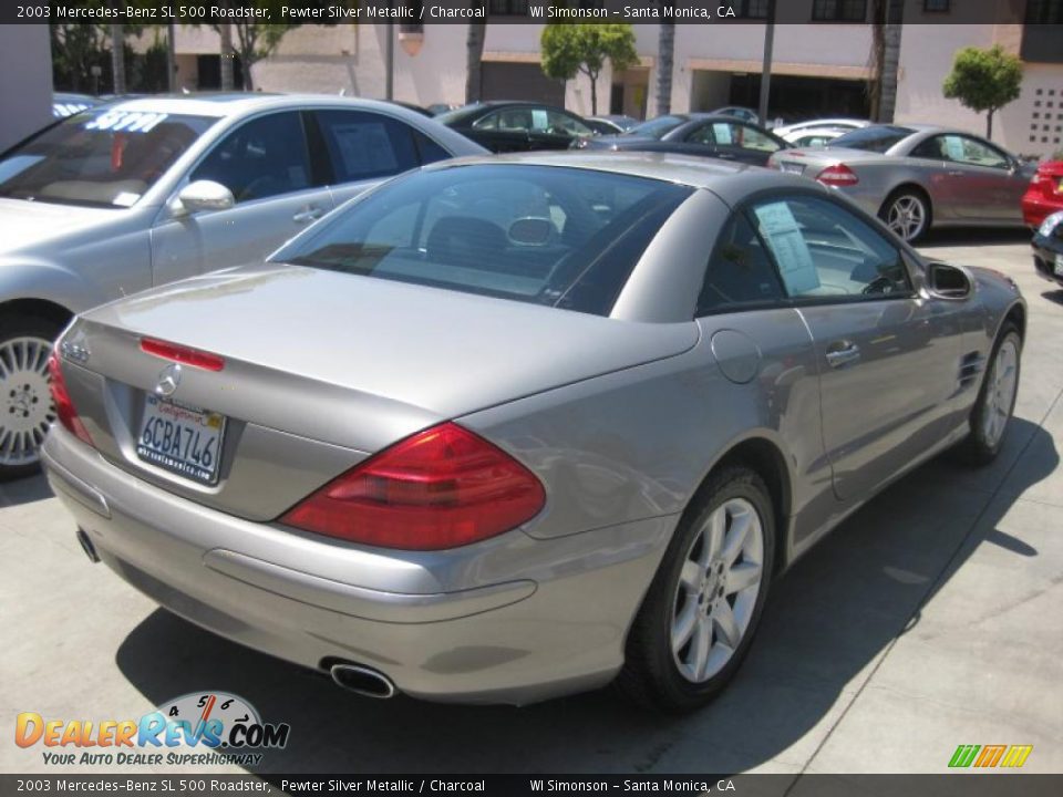 2003 Mercedes-Benz SL 500 Roadster Pewter Silver Metallic / Charcoal Photo #3