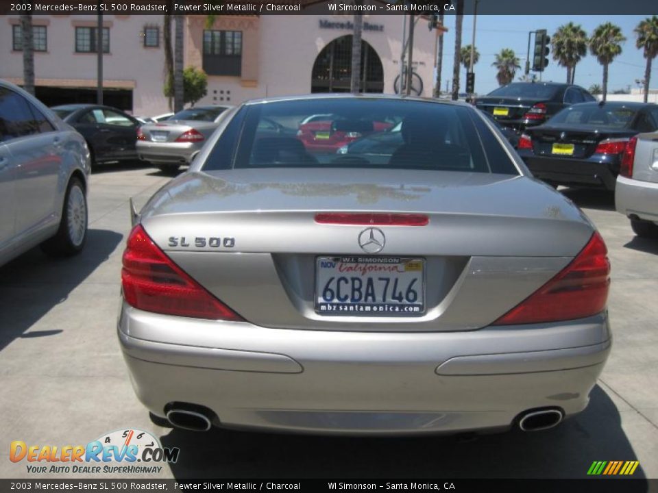 2003 Mercedes-Benz SL 500 Roadster Pewter Silver Metallic / Charcoal Photo #4