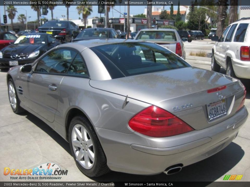 2003 Mercedes-Benz SL 500 Roadster Pewter Silver Metallic / Charcoal Photo #5