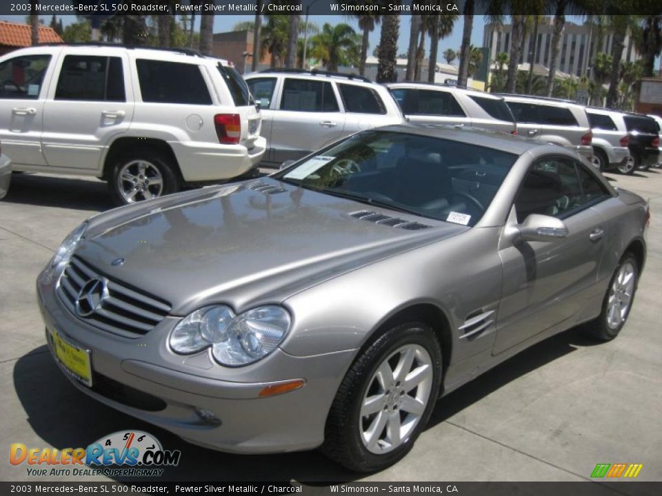 2003 Mercedes-Benz SL 500 Roadster Pewter Silver Metallic / Charcoal Photo #6