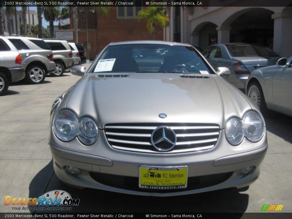 2003 Mercedes-Benz SL 500 Roadster Pewter Silver Metallic / Charcoal Photo #7