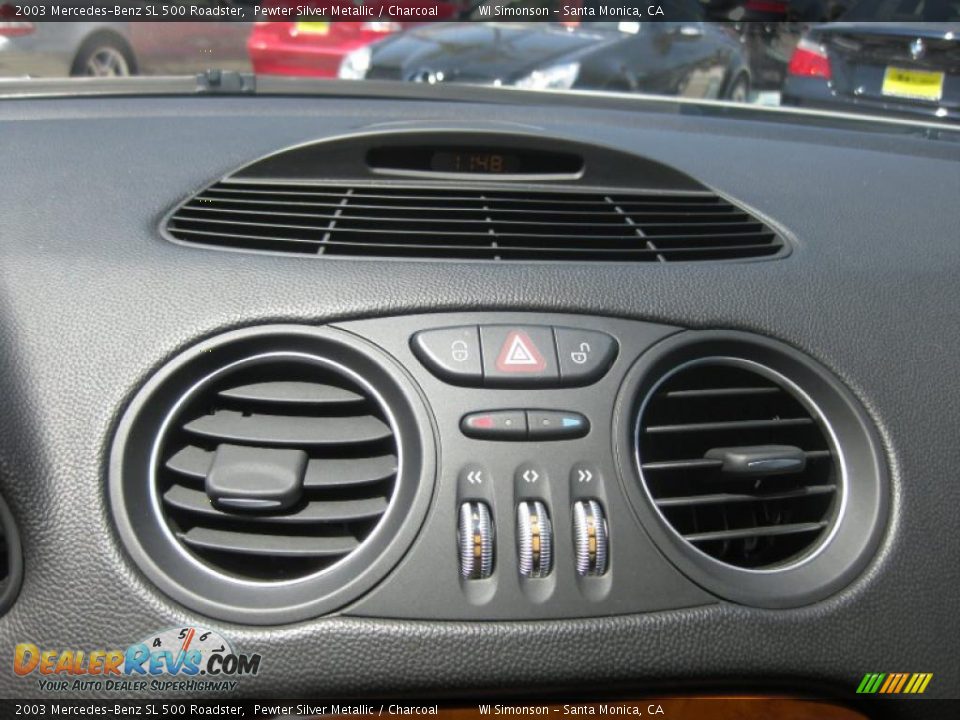 2003 Mercedes-Benz SL 500 Roadster Pewter Silver Metallic / Charcoal Photo #13