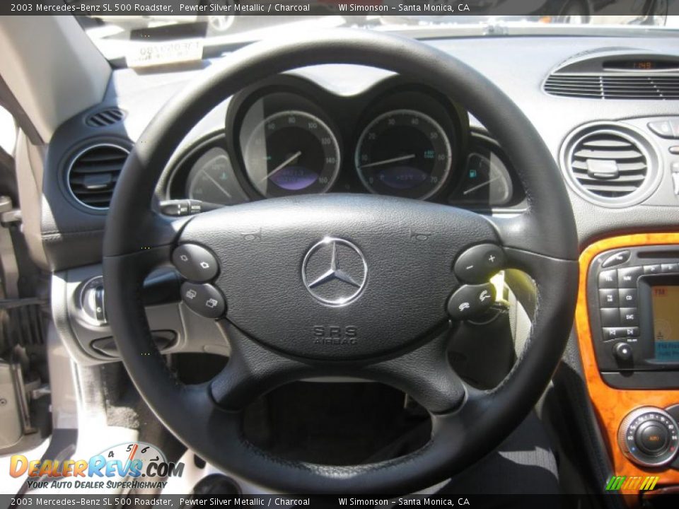 2003 Mercedes-Benz SL 500 Roadster Pewter Silver Metallic / Charcoal Photo #17
