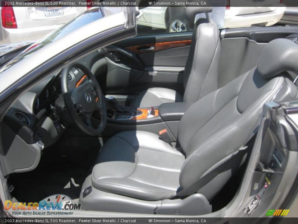 2003 Mercedes-Benz SL 500 Roadster Pewter Silver Metallic / Charcoal Photo #19