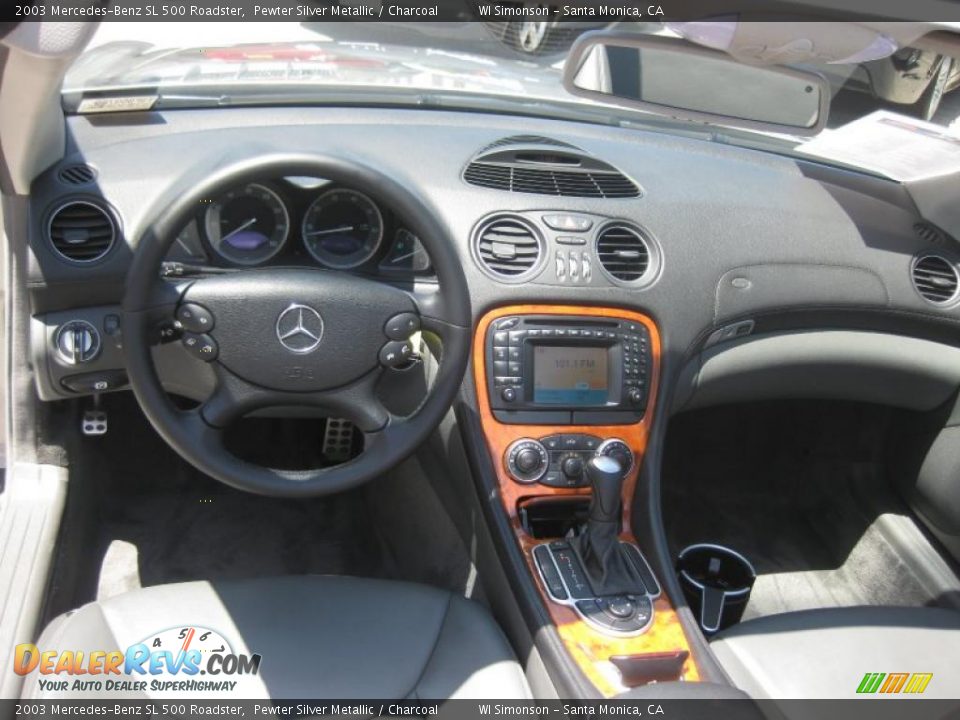 2003 Mercedes-Benz SL 500 Roadster Pewter Silver Metallic / Charcoal Photo #20