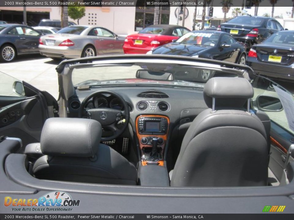2003 Mercedes-Benz SL 500 Roadster Pewter Silver Metallic / Charcoal Photo #21