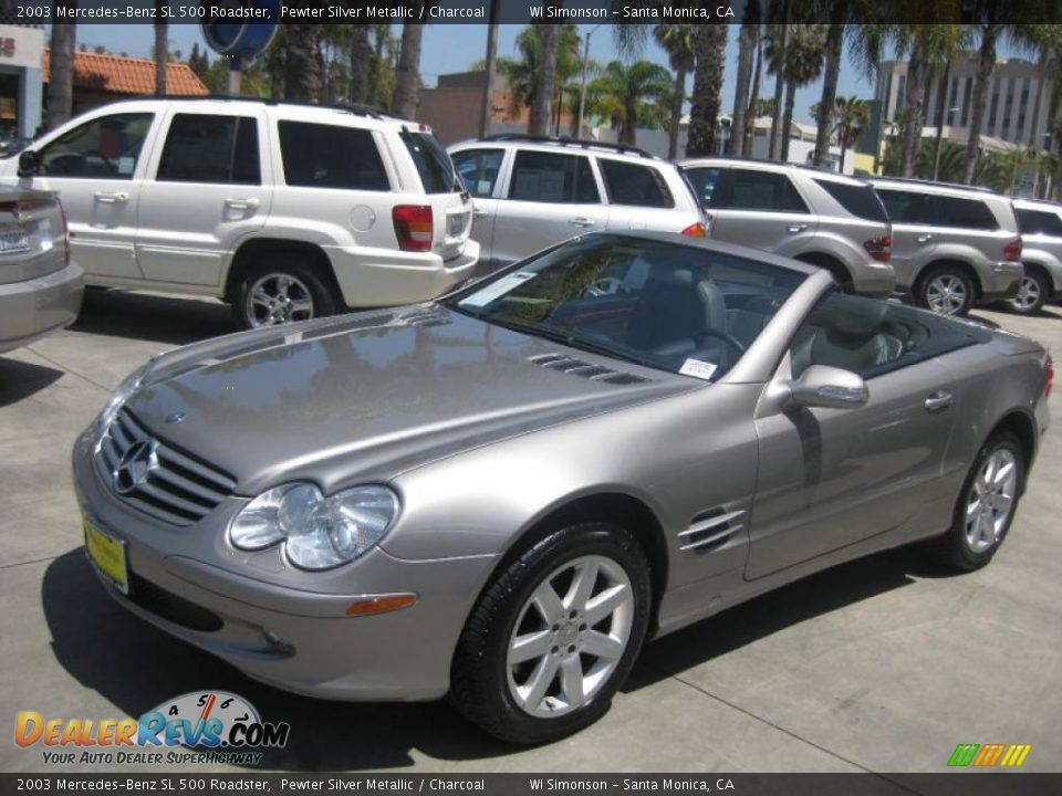2003 Mercedes-Benz SL 500 Roadster Pewter Silver Metallic / Charcoal Photo #22