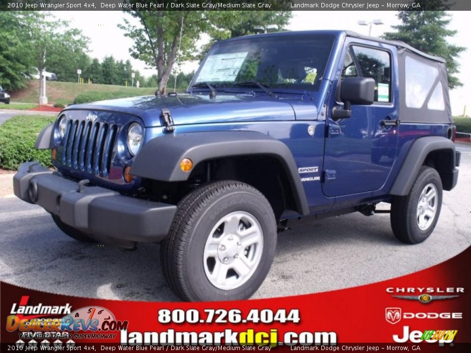 2010 Jeep Wrangler Sport 4x4 Deep Water Blue Pearl / Dark Slate Gray/Medium Slate Gray Photo #1