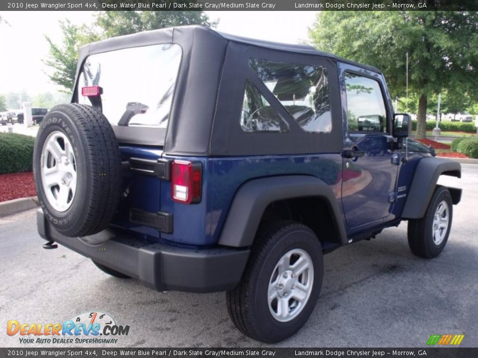 2010 Jeep Wrangler Sport 4x4 Deep Water Blue Pearl / Dark Slate Gray/Medium Slate Gray Photo #3