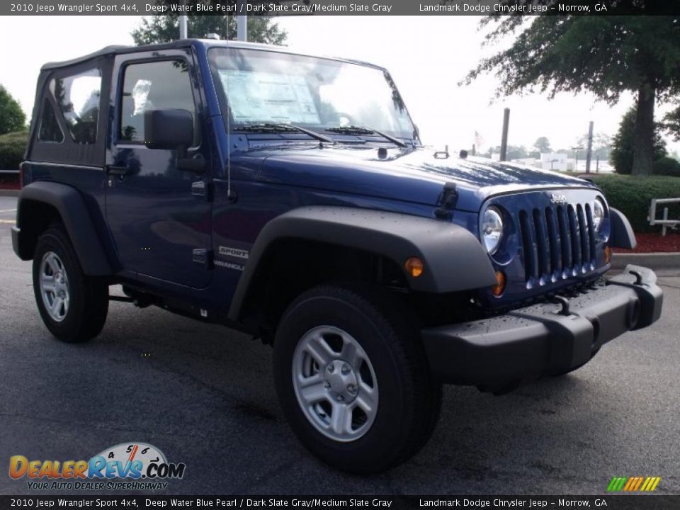 2010 Jeep Wrangler Sport 4x4 Deep Water Blue Pearl / Dark Slate Gray/Medium Slate Gray Photo #4