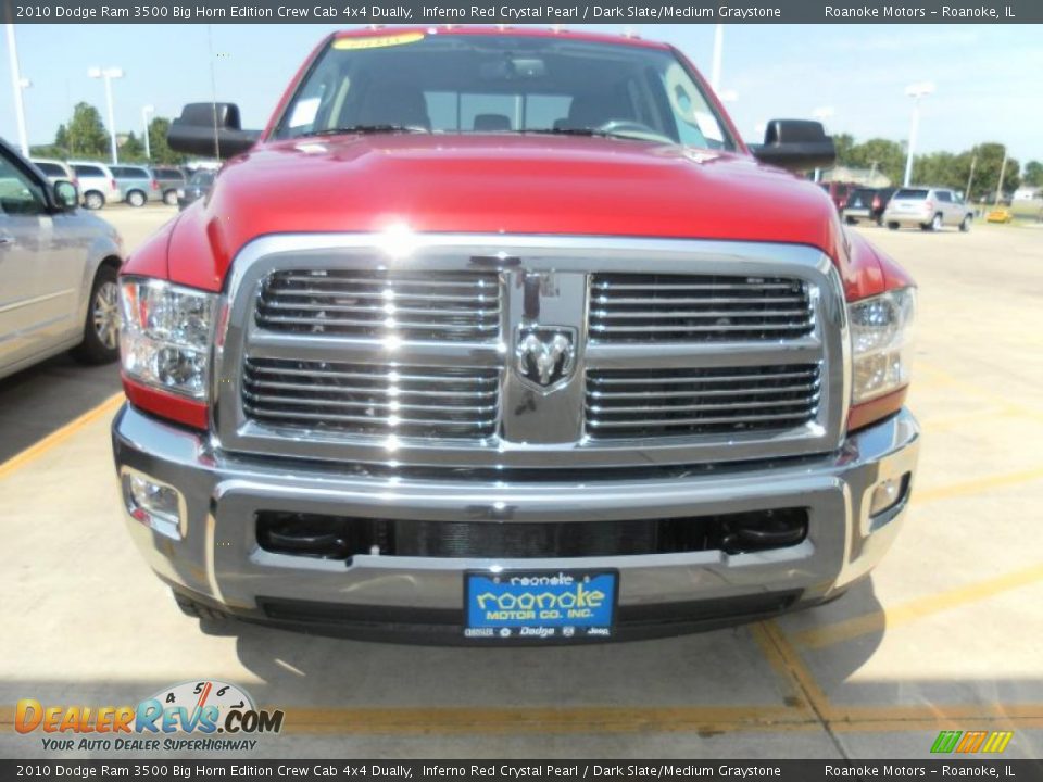 2010 Dodge Ram 3500 Big Horn Edition Crew Cab 4x4 Dually Inferno Red Crystal Pearl / Dark Slate/Medium Graystone Photo #2