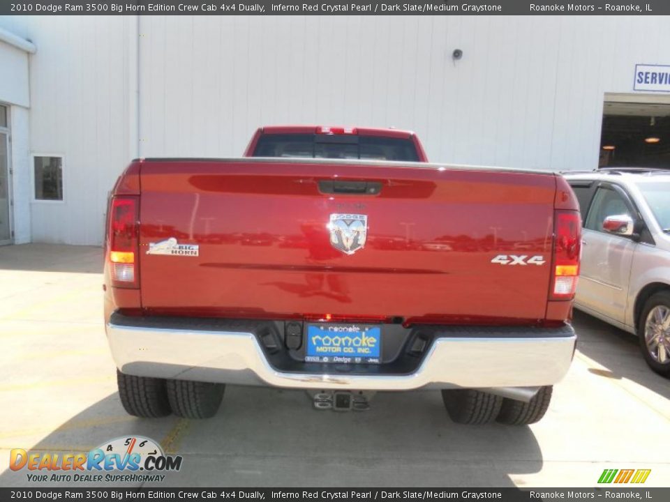 2010 Dodge Ram 3500 Big Horn Edition Crew Cab 4x4 Dually Inferno Red Crystal Pearl / Dark Slate/Medium Graystone Photo #3