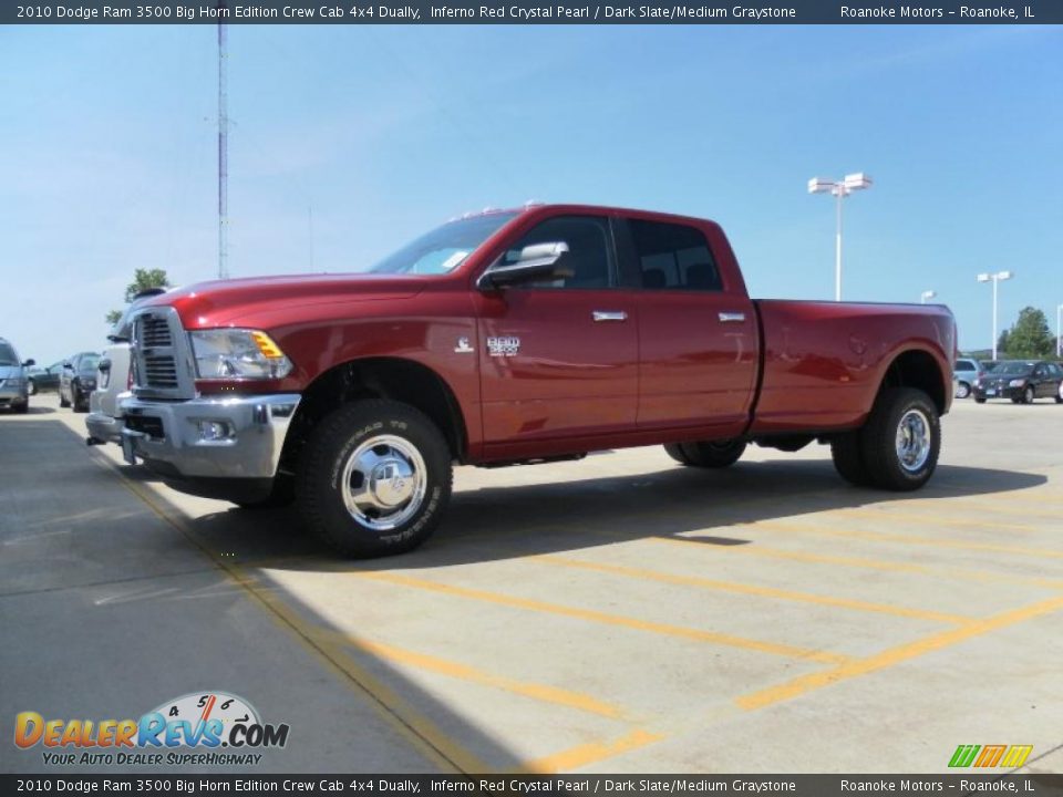 2010 Dodge Ram 3500 Big Horn Edition Crew Cab 4x4 Dually Inferno Red Crystal Pearl / Dark Slate/Medium Graystone Photo #26