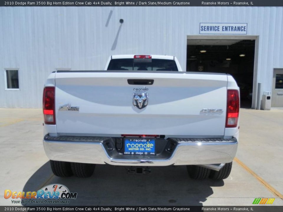 2010 Dodge Ram 3500 Big Horn Edition Crew Cab 4x4 Dually Bright White / Dark Slate/Medium Graystone Photo #3