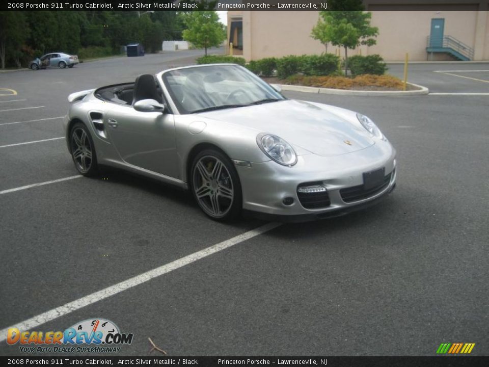 2008 Porsche 911 Turbo Cabriolet Arctic Silver Metallic / Black Photo #33