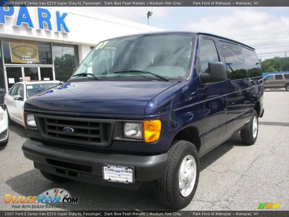 2007 Ford E Series Van E350 Super Duty XL Passenger Dark Blue Pearl Metallic / Medium Flint Grey Photo #1