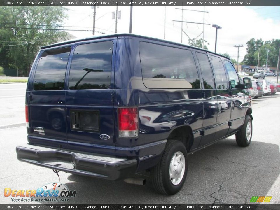 2007 Ford E Series Van E350 Super Duty XL Passenger Dark Blue Pearl Metallic / Medium Flint Grey Photo #3