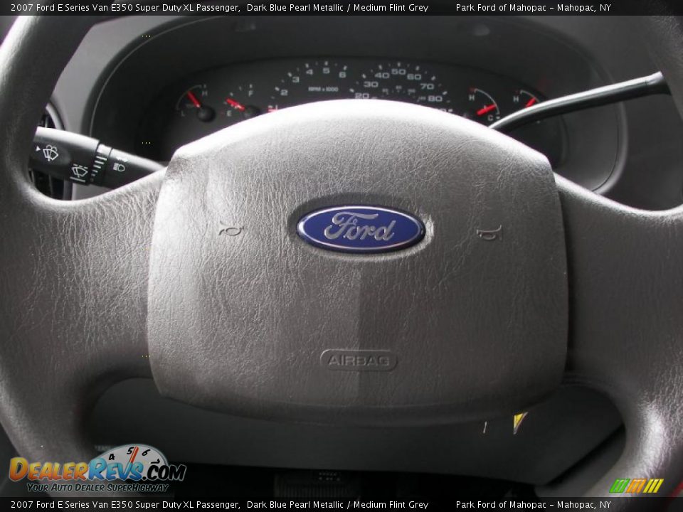 2007 Ford E Series Van E350 Super Duty XL Passenger Dark Blue Pearl Metallic / Medium Flint Grey Photo #15