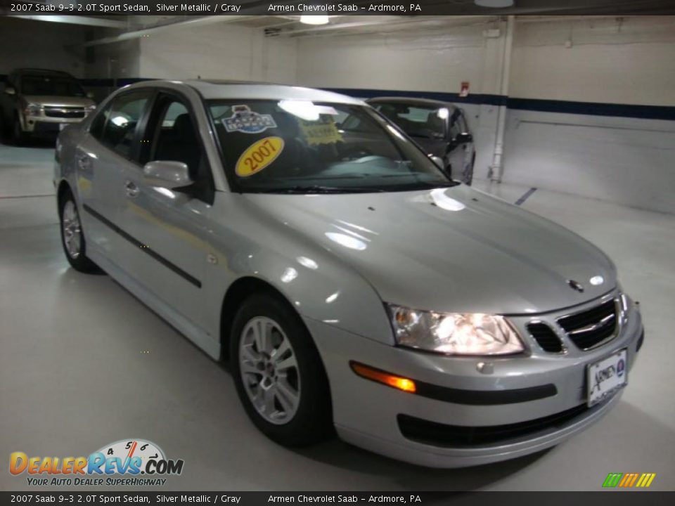 2007 Saab 9-3 2.0T Sport Sedan Silver Metallic / Gray Photo #4