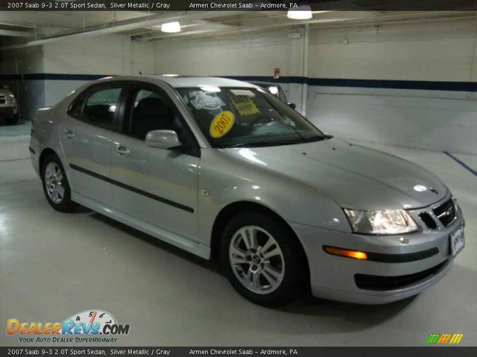 2007 Saab 9-3 2.0T Sport Sedan Silver Metallic / Gray Photo #6