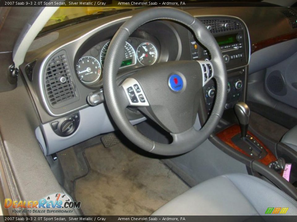 2007 Saab 9-3 2.0T Sport Sedan Silver Metallic / Gray Photo #12