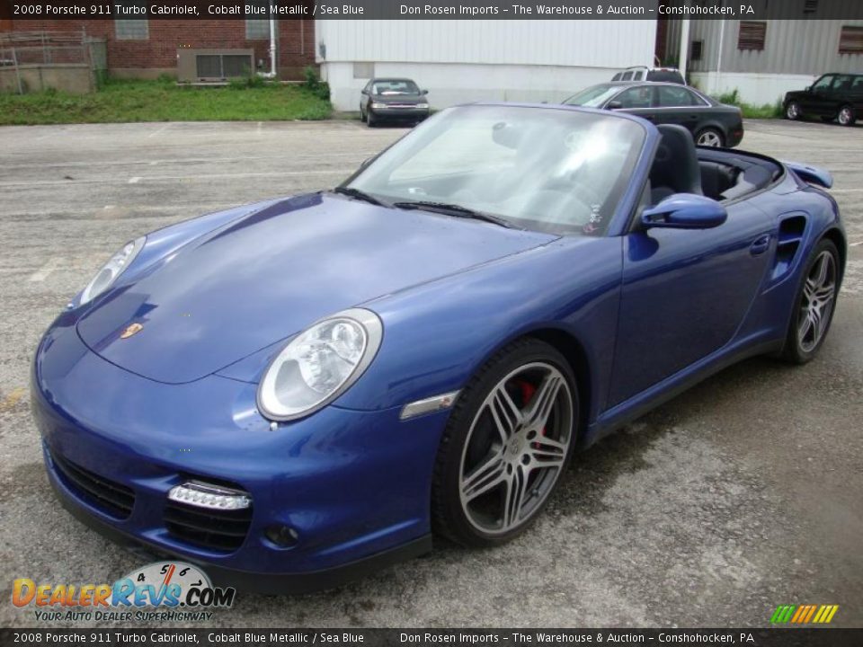2008 Porsche 911 Turbo Cabriolet Cobalt Blue Metallic / Sea Blue Photo #2
