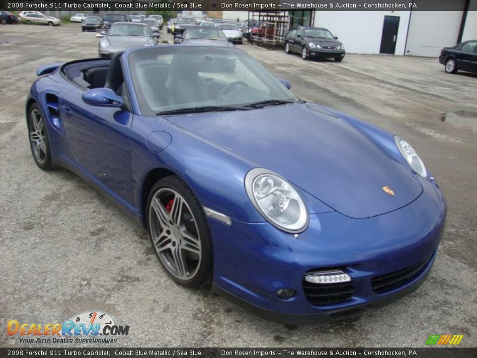 2008 Porsche 911 Turbo Cabriolet Cobalt Blue Metallic / Sea Blue Photo #4