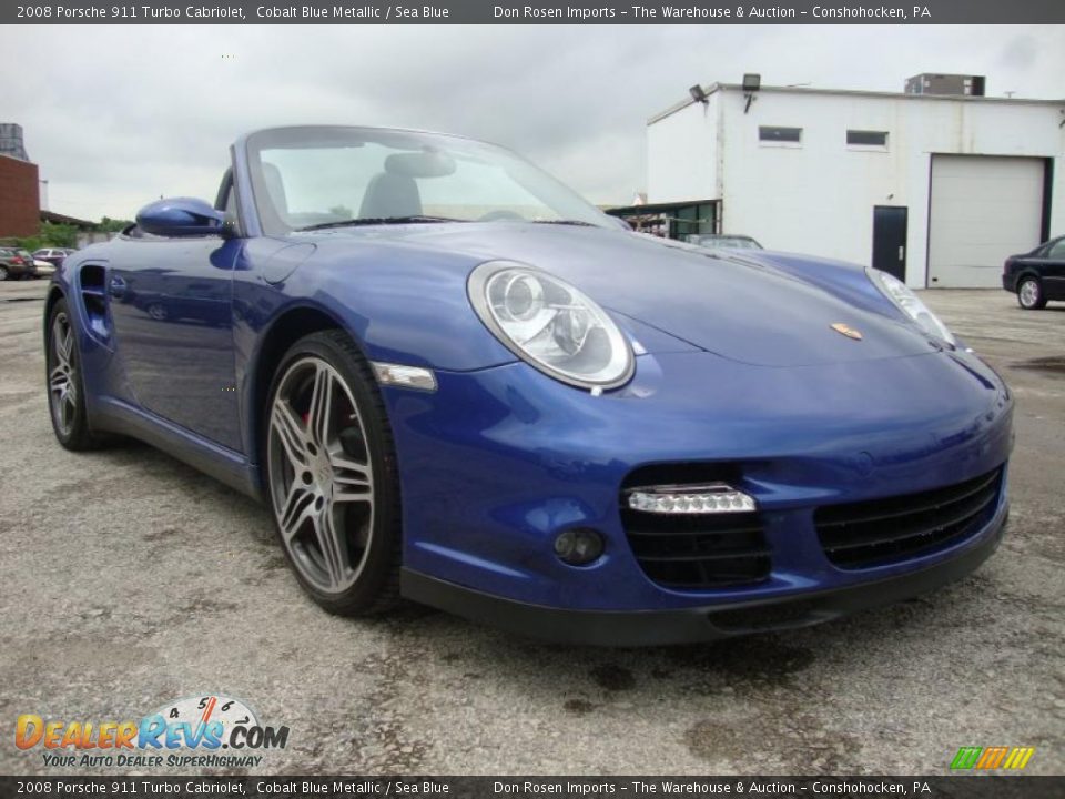 2008 Porsche 911 Turbo Cabriolet Cobalt Blue Metallic / Sea Blue Photo #5