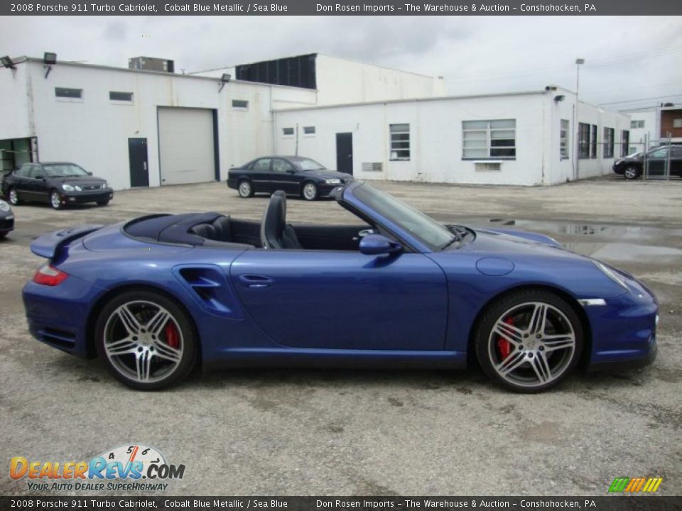 2008 Porsche 911 Turbo Cabriolet Cobalt Blue Metallic / Sea Blue Photo #7