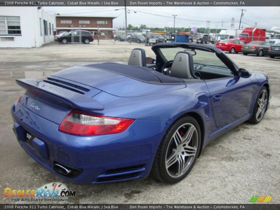 2008 Porsche 911 Turbo Cabriolet Cobalt Blue Metallic / Sea Blue Photo #8