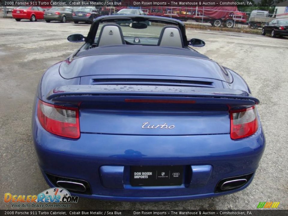 2008 Porsche 911 Turbo Cabriolet Cobalt Blue Metallic / Sea Blue Photo #9