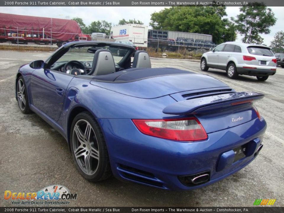 2008 Porsche 911 Turbo Cabriolet Cobalt Blue Metallic / Sea Blue Photo #10
