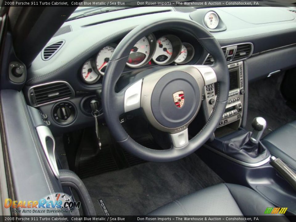 2008 Porsche 911 Turbo Cabriolet Cobalt Blue Metallic / Sea Blue Photo #12