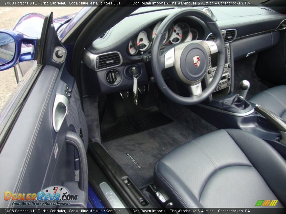 2008 Porsche 911 Turbo Cabriolet Cobalt Blue Metallic / Sea Blue Photo #13