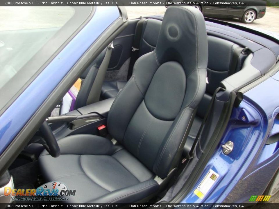 2008 Porsche 911 Turbo Cabriolet Cobalt Blue Metallic / Sea Blue Photo #17