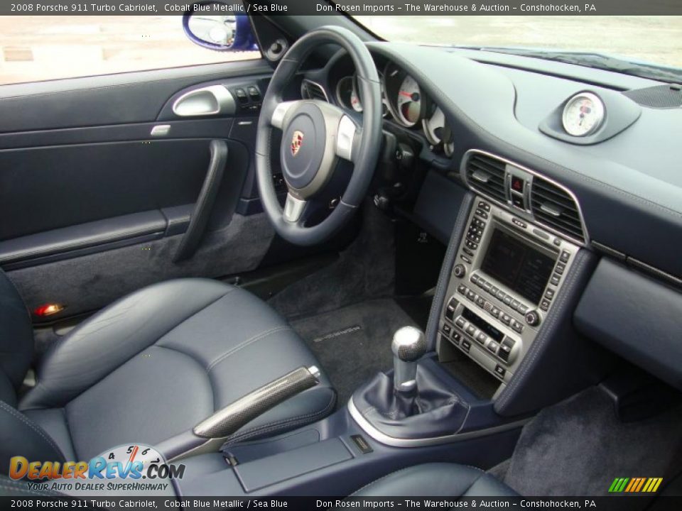 2008 Porsche 911 Turbo Cabriolet Cobalt Blue Metallic / Sea Blue Photo #19