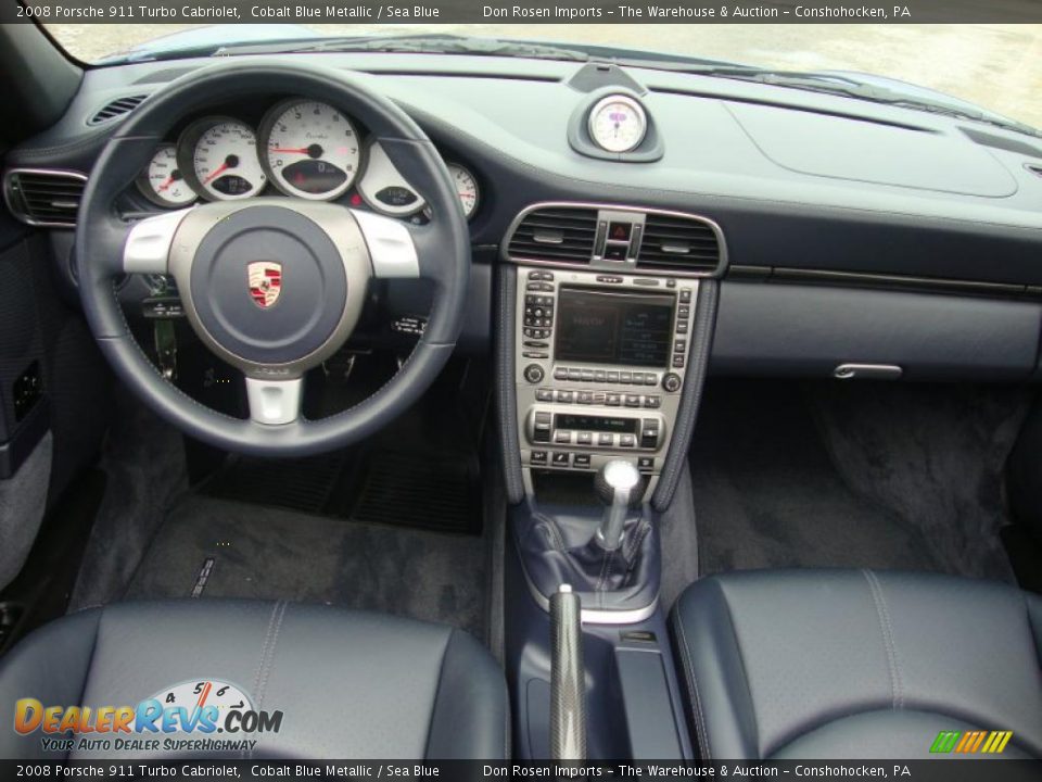 2008 Porsche 911 Turbo Cabriolet Cobalt Blue Metallic / Sea Blue Photo #31