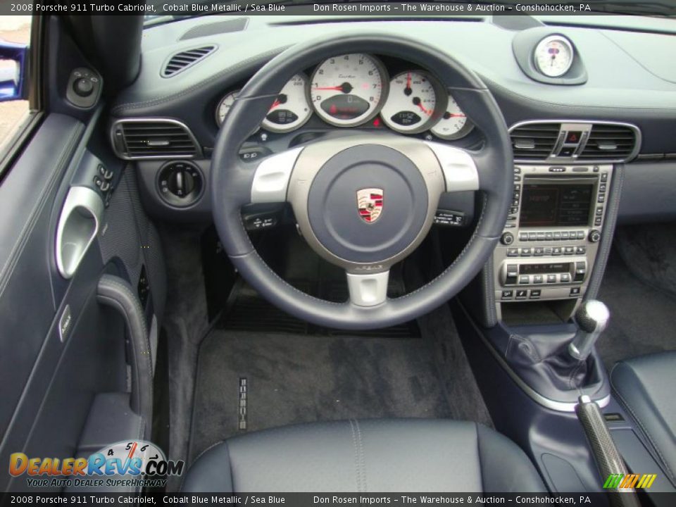 2008 Porsche 911 Turbo Cabriolet Cobalt Blue Metallic / Sea Blue Photo #32