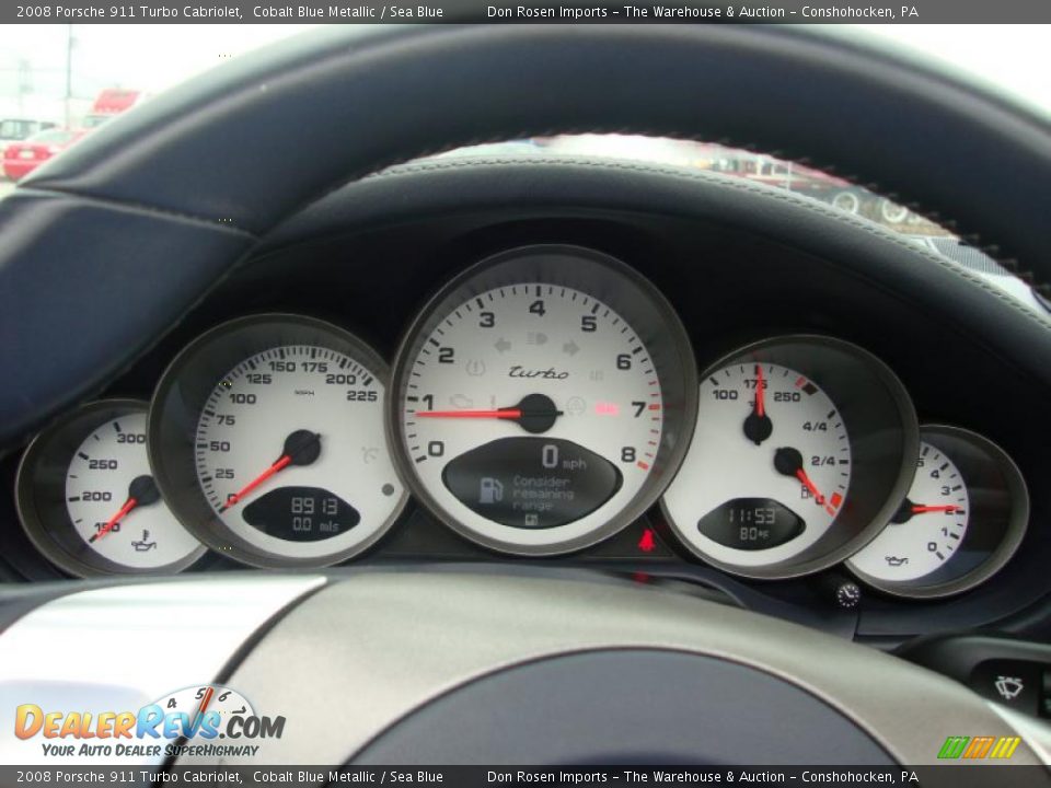 2008 Porsche 911 Turbo Cabriolet Cobalt Blue Metallic / Sea Blue Photo #36